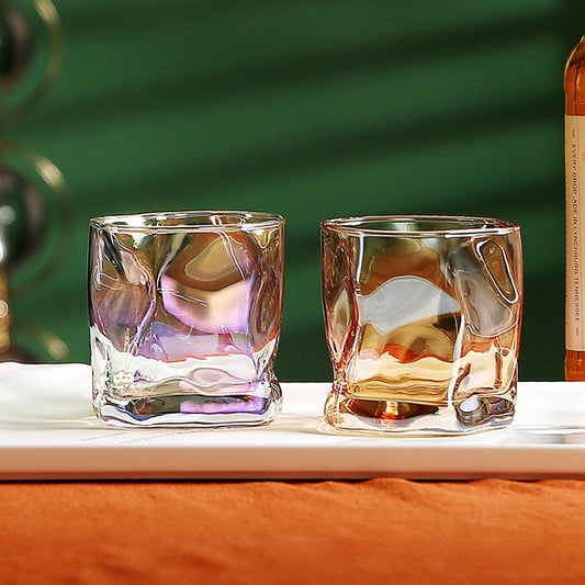 Creative Twisted Glass Shaped Irregular Bar Whiskey Beer Glass