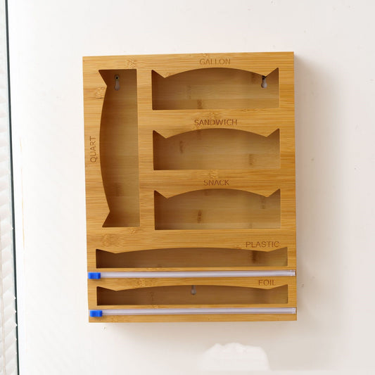 Solid Wood Plastic Wrap Cutter Kitchen Wall-mounted
