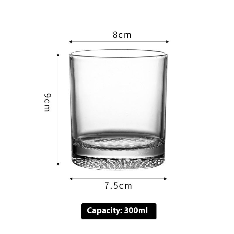 Whiskey Glass Crystal Grid Flower Ice Hockey Classical Rock Cup Bar Round