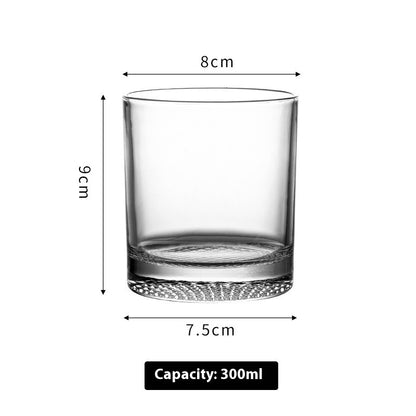 Whiskey Glass Crystal Grid Flower Ice Hockey Classical Rock Cup Bar Round